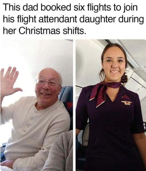 Heartwarming Gesture: Father Books 6 Flights to Ensure Flight Attendant Daughter Isn’t Alone on Christmas
