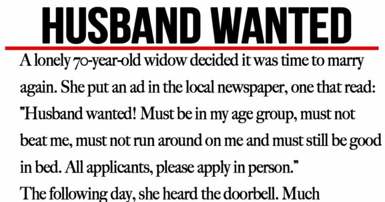 Viral Sensation: 70-Year-Old Widow’s Newspaper Advertisement Seeking a New Husband