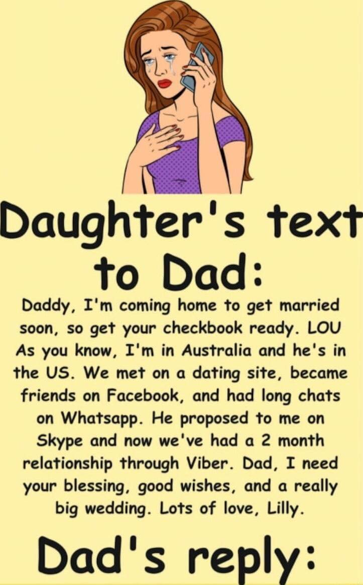 Daughter’s text to Dad