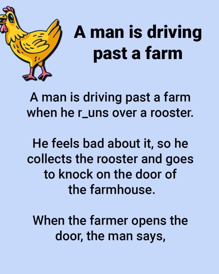 A man is driving past a farm