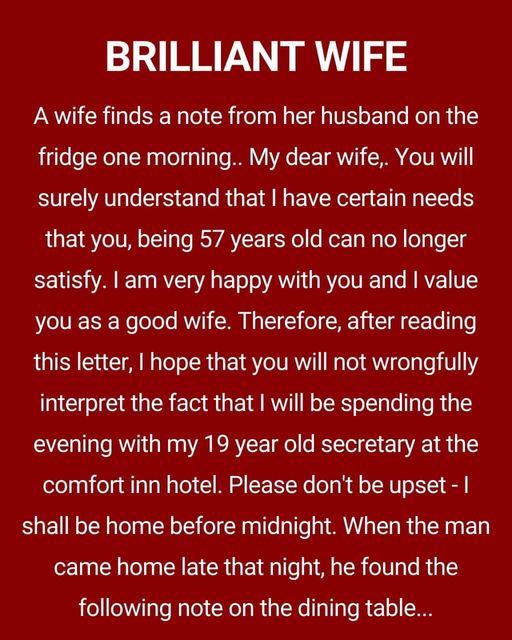 BRILLIANT WIFE!! (FUNNY STORY)